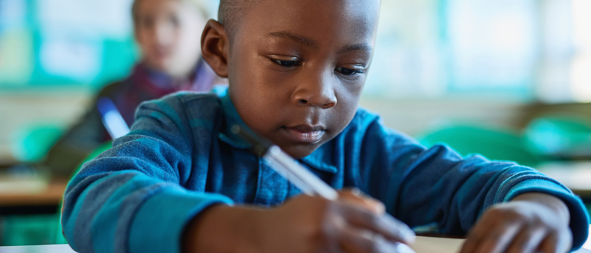 child doing schoolwork